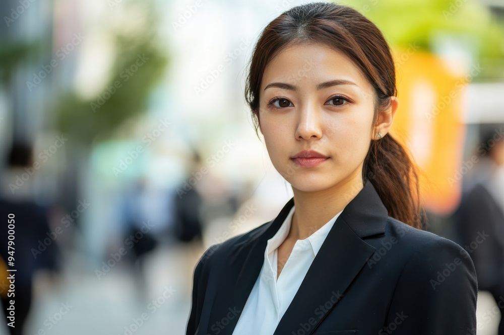 腕を組む真面目な表情の女性会社員（女性進出・女性役員・女性起業家・社会進出・女性議員）