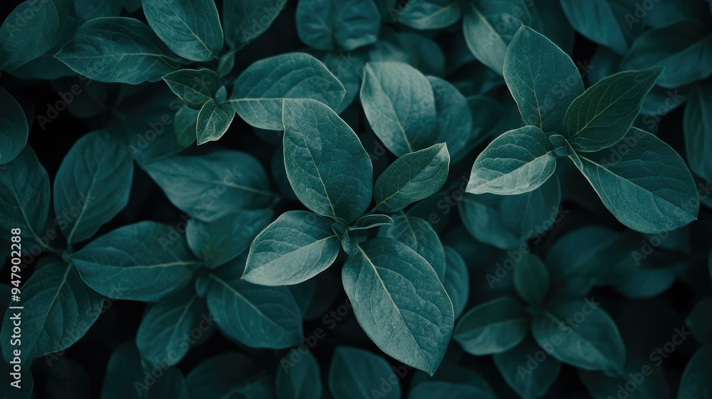 Dark green leaves top view Dark green leaves top view