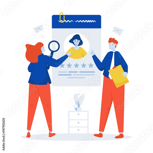 Candidate review selection job recruitment vector illustration