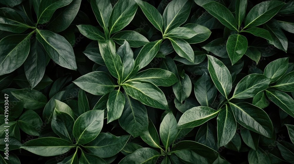 Dark green leaves top view Dark green leaves top view