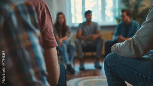 A Group of People Sitting in a Circle, Seen from the Perspective of a Participant