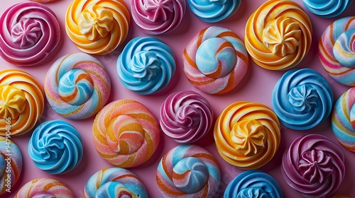 Whimsical candy and swirl pattern background