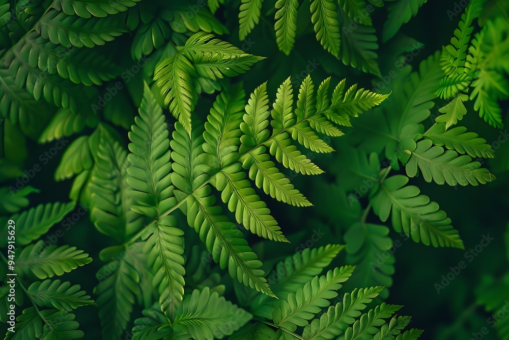 Lush Green Fern Leaves in a Natural Setting Lush Green Fern Leaves in a Natural Setting