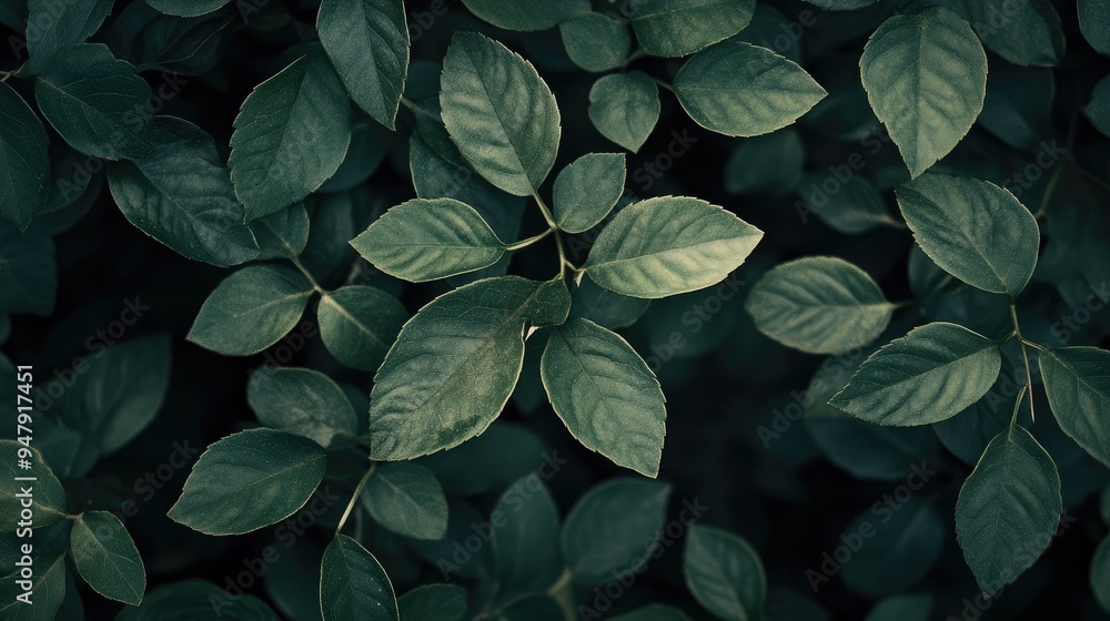 Dark green leaves top view Dark green leaves top view
