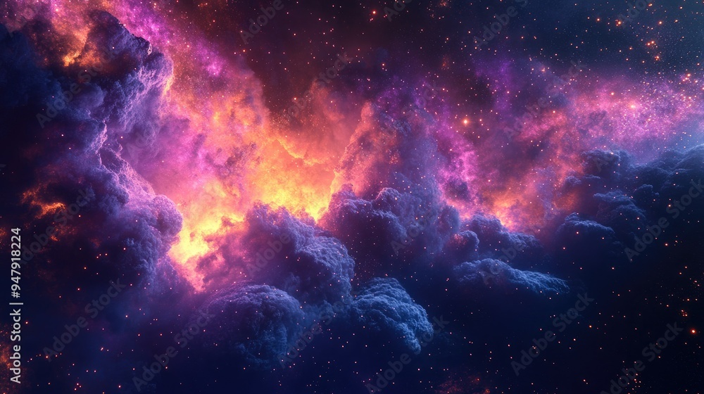 Fototapeta premium galaxy, color, star, vangoh, Vincent, smoke, drone, auto 3 dimension