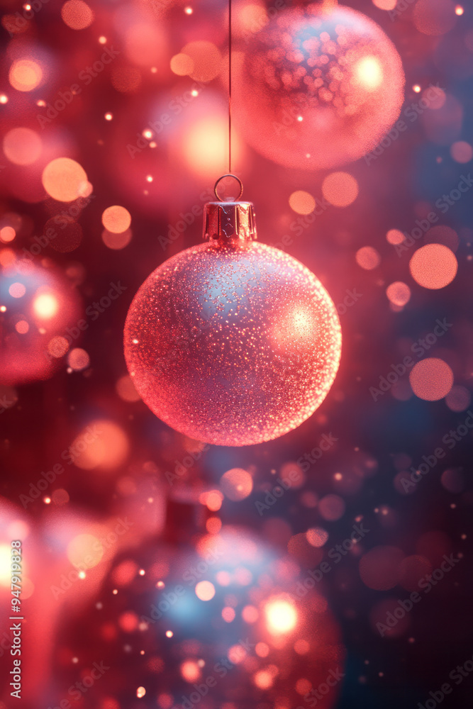 Dissolving ornaments blending into a pastel red mist, Dissolving ornaments blending into a pastel red mist,