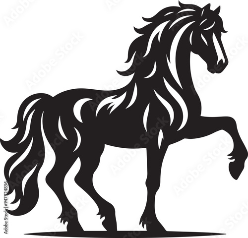 Horse Silhouette Vector icon, horse silhouette Vector illustration