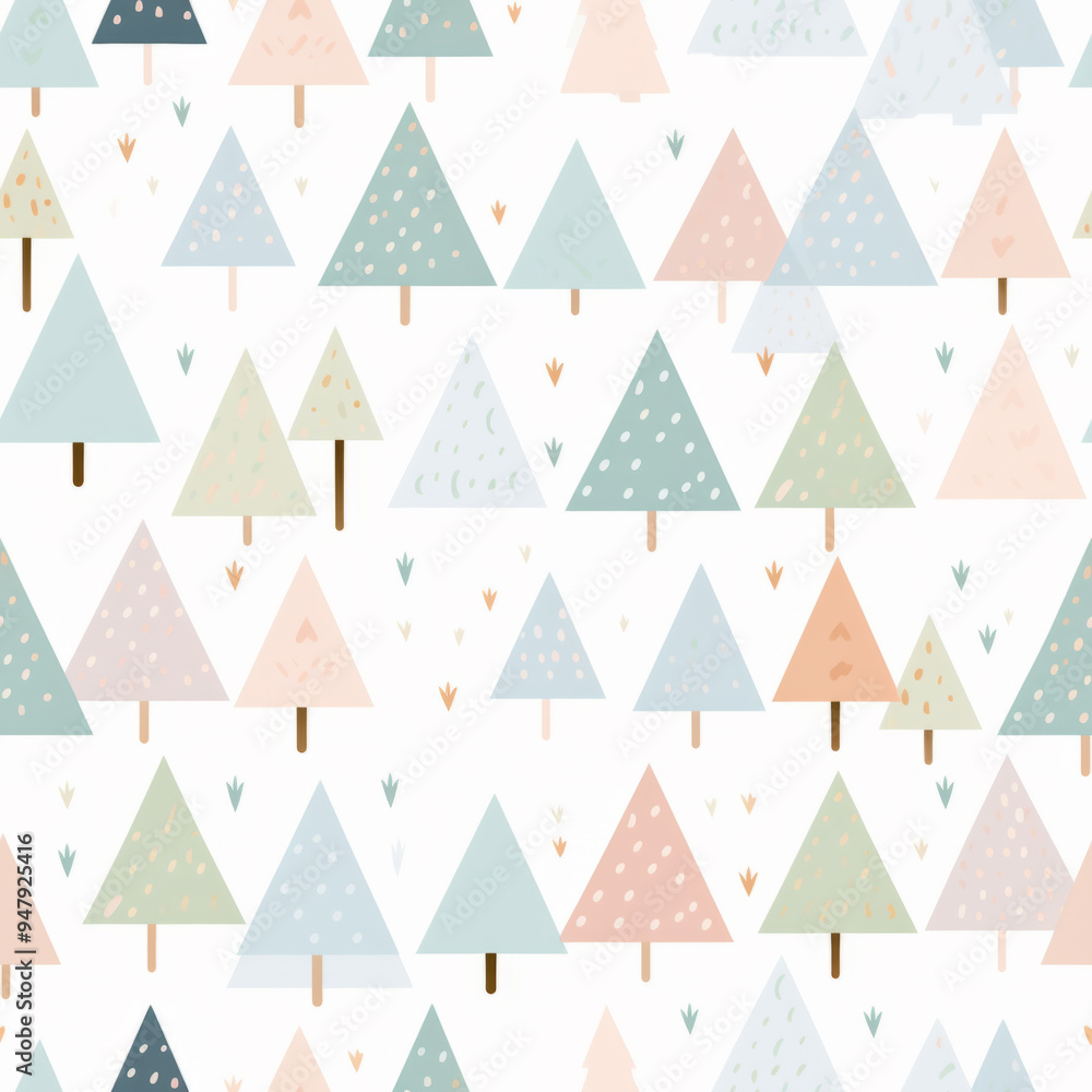 Pastel Minimalist Christmas Tree Pattern Pastel Minimalist Christmas Tree Pattern