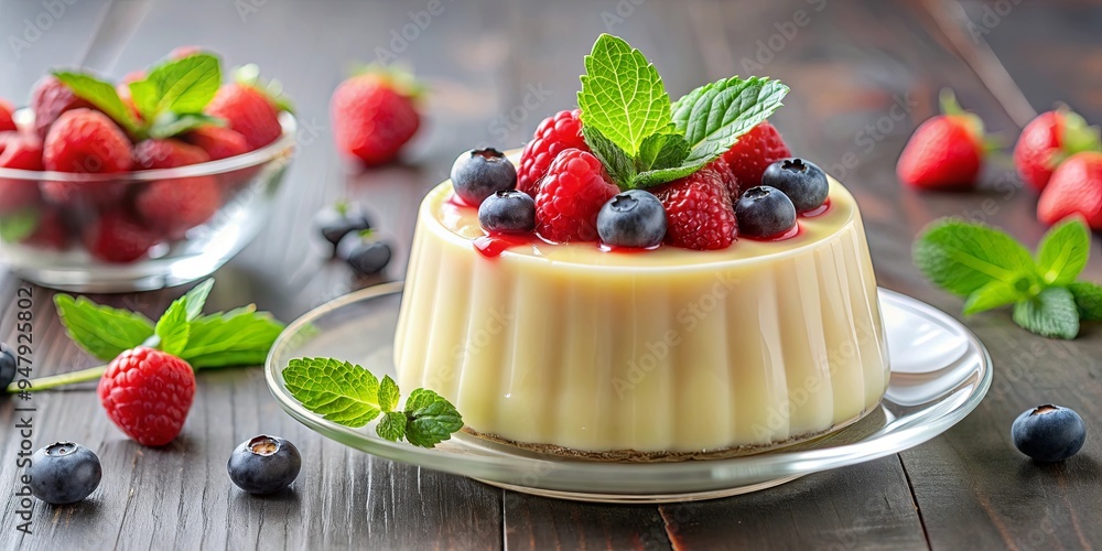 Delicious vanilla pudding topped with fresh berries , dessert, sweet, creamy, vanilla, gourmet, food photography, homemade Delicious vanilla pudding topped with fresh berries , dessert, sweet, creamy, vanilla, gourmet, food photography, homemade