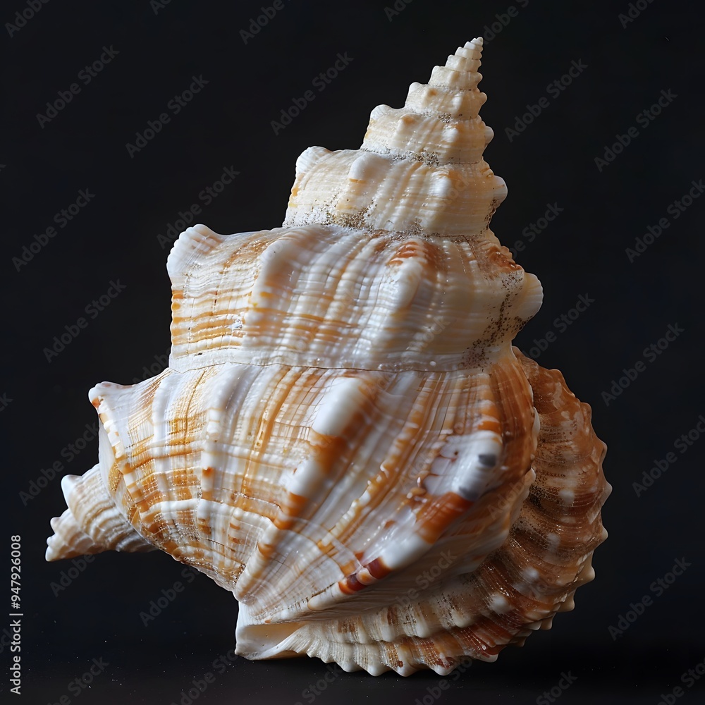 Stunning Spiral Shell with Intricate Patterns and Textures Stunning Spiral Shell with Intricate Patterns and Textures