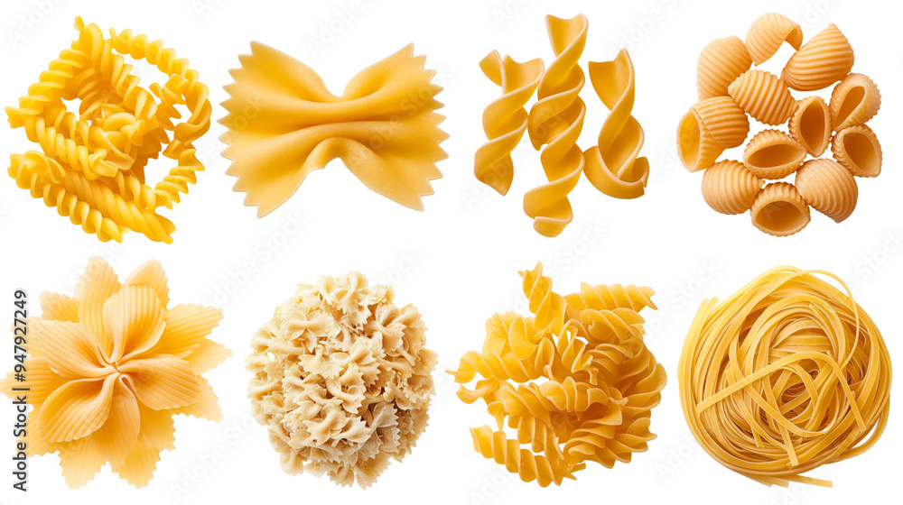 pasta collection isolated on white pasta collection isolated on white