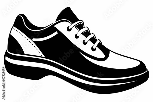 Shoes silhouette vector illustration, male classic, sneakers, running shoes