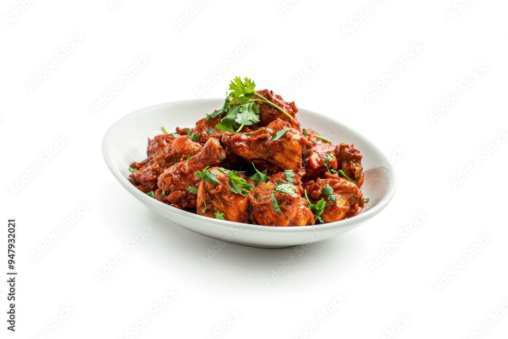 Spicy chicken wings garnished parsley Spicy chicken wings garnished parsley