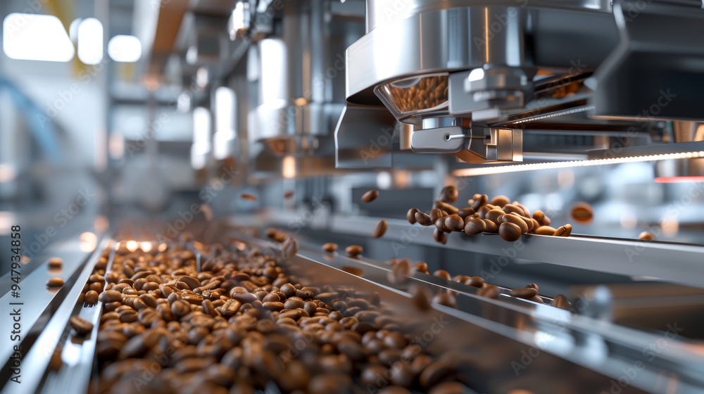 Artisanal Coffee Production Precision Sorting and Packaging of Freshly Roasted Beans with Aroma and Quality Showcase Artisanal Coffee Production Precision Sorting and Packaging of Freshly Roasted Beans with Aroma and Quality Showcase
