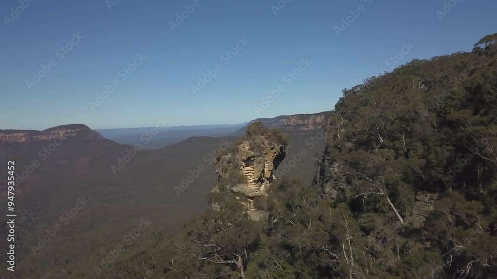Aerial view of breathtaking cliffs and lush forests in Blue Mountains National Park, Katoomba, Australia. Aerial view of breathtaking cliffs and lush forests in Blue Mountains National Park, Katoomba, Australia.