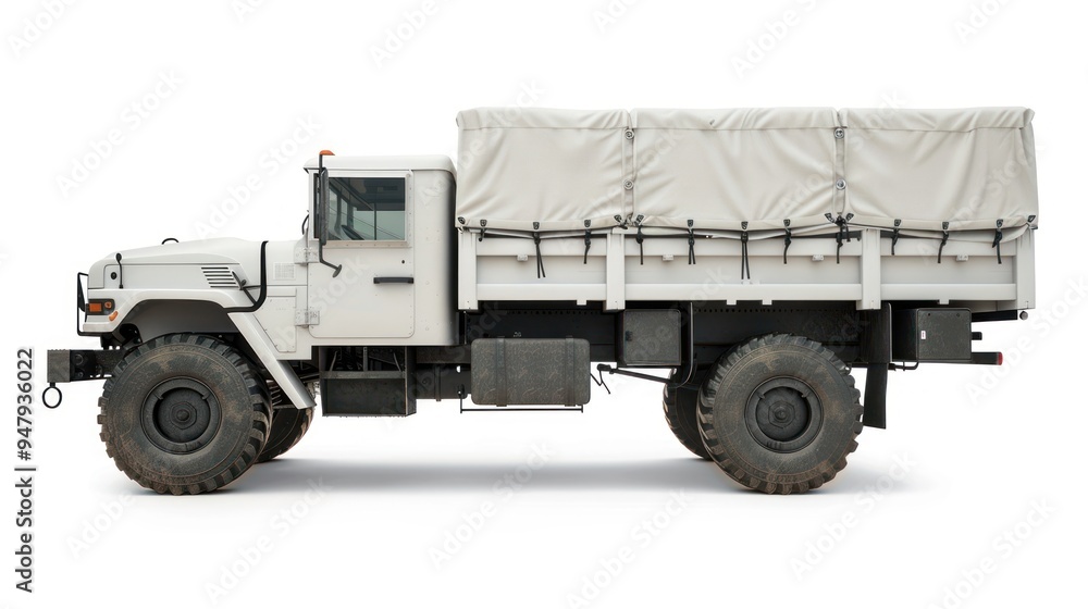 Obraz premium Heavy-duty military transport truck