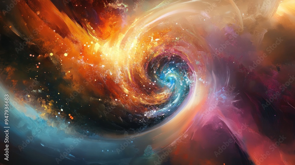Obraz premium Cosmic Vortex - A Symphony of Colors and Light