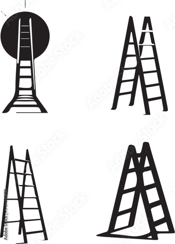 silhouette of clean vector stair isolated on white background 