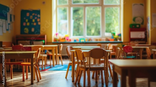 Classroom Design for Kindergarten with Child-Sized Tables and Chairs