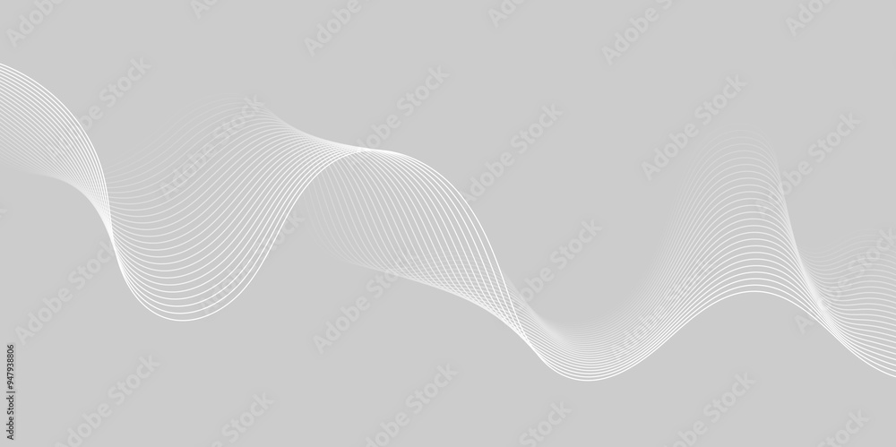 Abstract white wave dynamic curve lines on gray background. Energy technology concept modern backdrop design for business, presentation, banner. Abstract white wave dynamic curve lines on gray background. Energy technology concept modern backdrop design for business, presentation, banner.