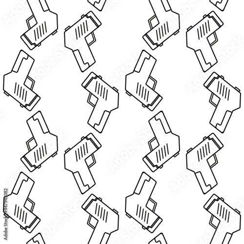 cute gun seamless pattern in black and white for background