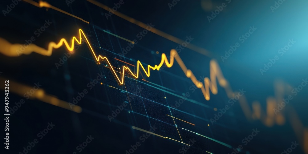 Obraz premium Dynamic financial data visualization illustration