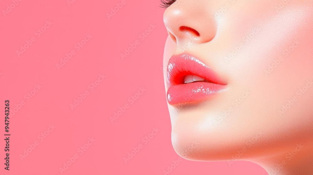 Closeup of a teenage girl with acne scars on her cheeks, with a slight smile on her face Closeup of a teenage girl with acne scars on her cheeks, with a slight smile on her face