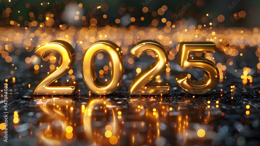 2025 Celebration, Sparkling Festive Illustration 2025 Celebration, Sparkling Festive Illustration
