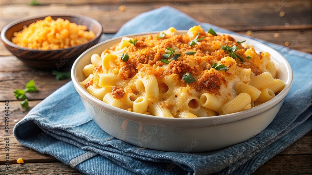 Creamy mac and cheese with melted cheddar and breadcrumb topping, comfort food, American cuisine, pasta, cheesy Creamy mac and cheese with melted cheddar and breadcrumb topping, comfort food, American cuisine, pasta, cheesy