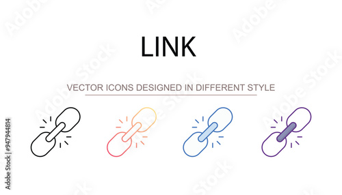 Link icon design with white background stock illustration