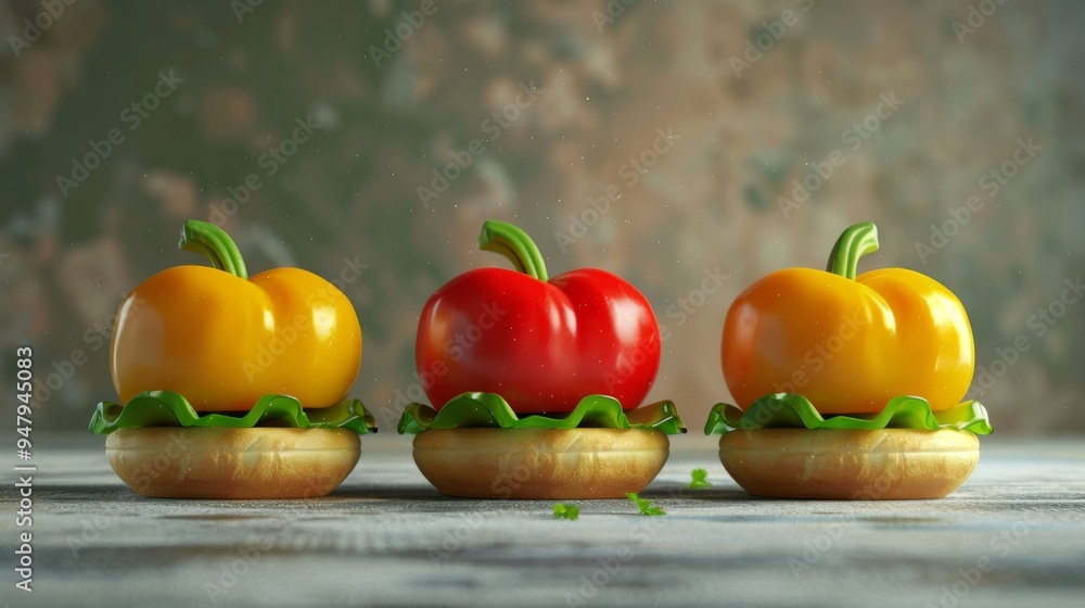 Vibrant Bell Pepper Burger A Fresh Colorful Twist on Fast Food Favorites for HealthConscious Diners Vibrant Bell Pepper Burger A Fresh Colorful Twist on Fast Food Favorites for HealthConscious Diners