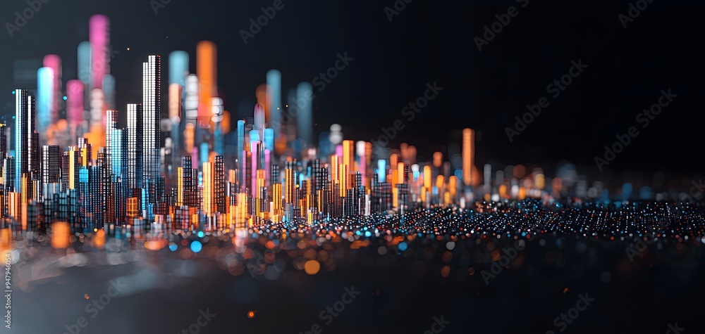 Illuminated Data Skyline: A Stunning Visualization of Modern Business Intelligence Landscapes Illuminated Data Skyline: A Stunning Visualization of Modern Business Intelligence Landscapes