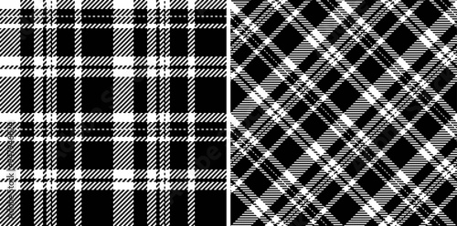 Seamless plaid textile of texture vector tartan with a fabric pattern background check. Set in monochrome colors. Creative gift paper ideas.