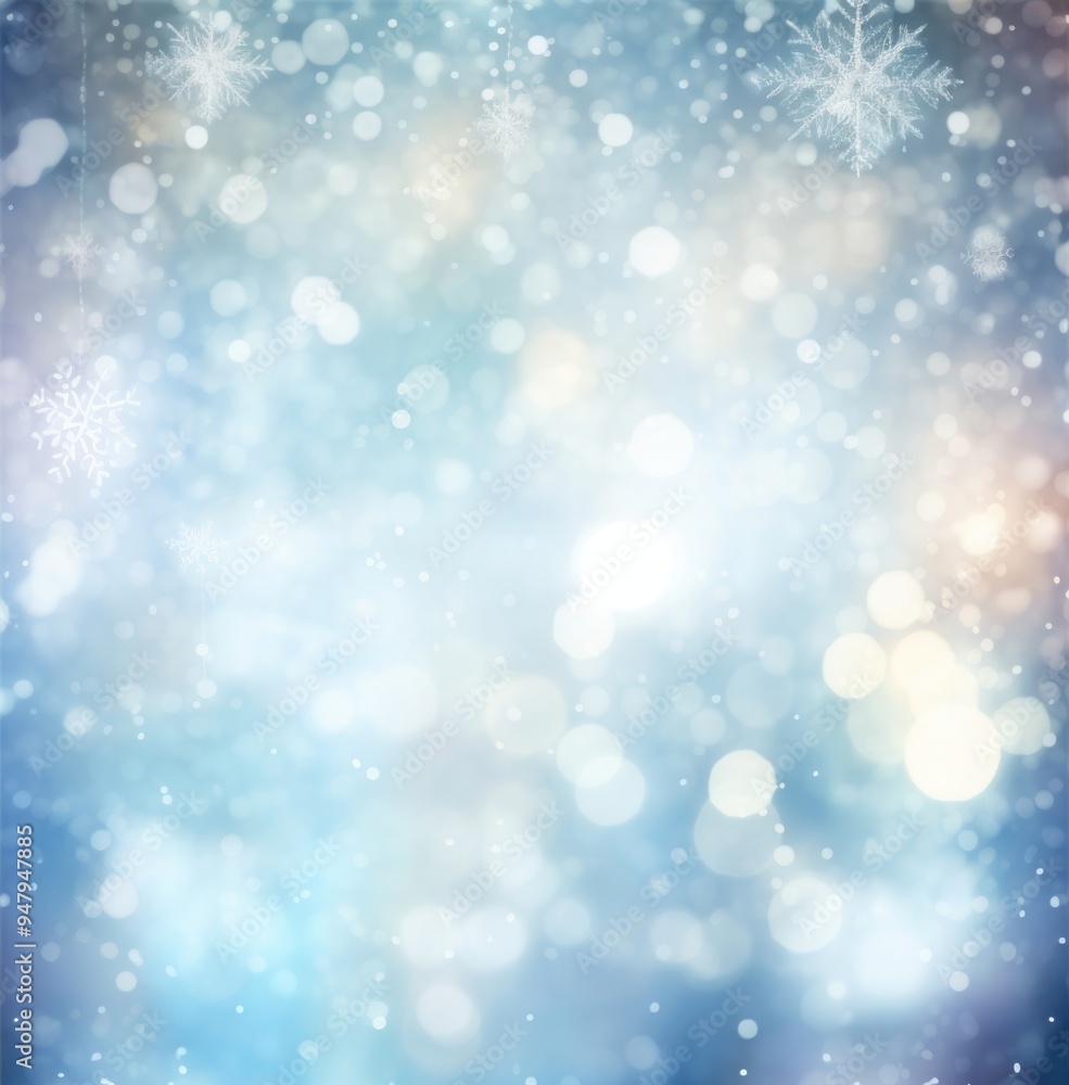 Wintery snowflake bokeh background illustration Wintery snowflake bokeh background illustration