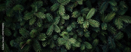 Lush evergreen foliage background
