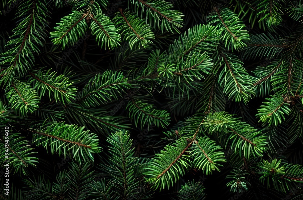 Lush evergreen pine tree branches Lush evergreen pine tree branches