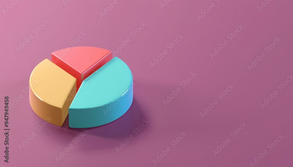 Colorful pie chart on a pink background, perfect for illustrating data analysis and presentation concepts. Colorful pie chart on a pink background, perfect for illustrating data analysis and presentation concepts.
