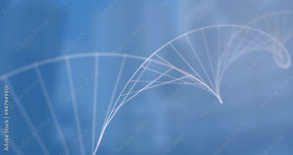DNA strand and binary coding, scientific data processing animation DNA strand and binary coding, scientific data processing animation