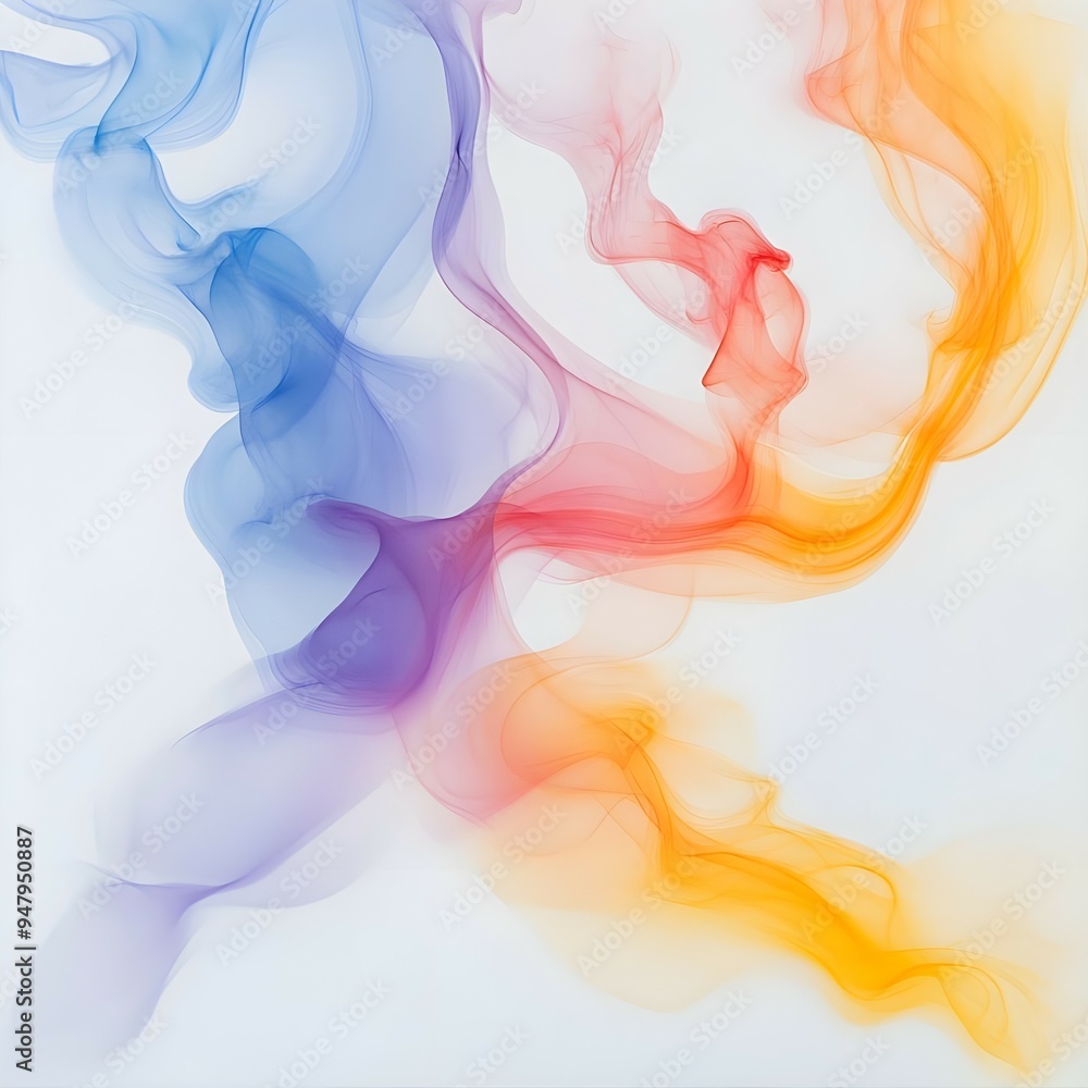 Multicolored soft smoke with an abstract background: Copy space, Generative AI Multicolored soft smoke with an abstract background: Copy space, Generative AI