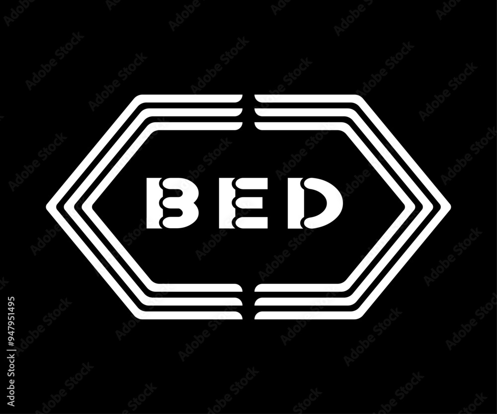 Fototapeta premium BED letter logo Design. BED Simple and modern creative monogram initial letter logo Illustration.