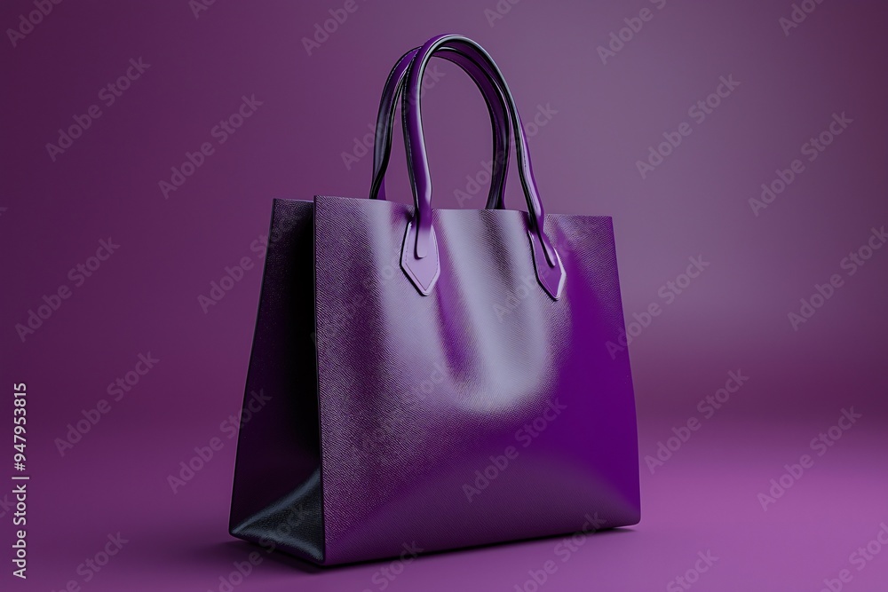 A mock-up of a purple shopping bag, perfect for Halloween promotions or fashion product sales, offering versatility for various marketing uses with copy space. A mock-up of a purple shopping bag, perfect for Halloween promotions or fashion product sales, offering versatility for various marketing uses with copy space.