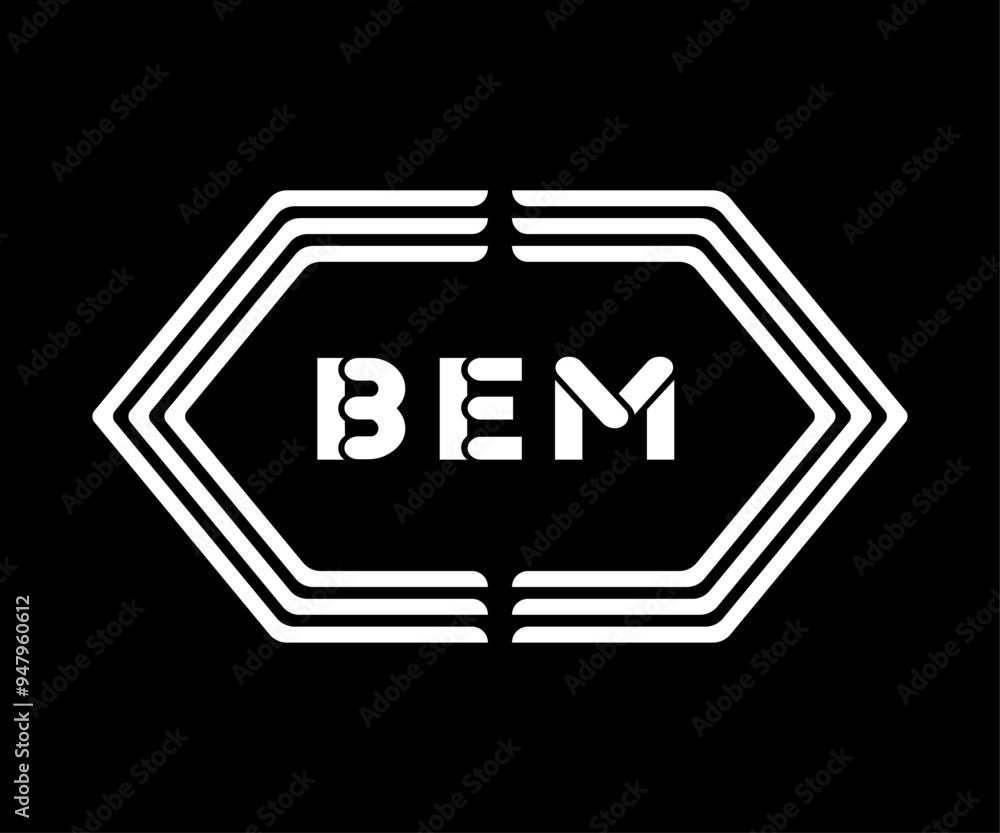 Fototapeta premium BEM letter logo Design. BEM Simple and modern creative monogram initial letter logo Illustration.