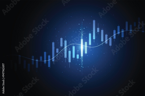 Business candle stick graph chart of stock market investment trading on white background design. Bullish point, Trend of graph. Vector illustration