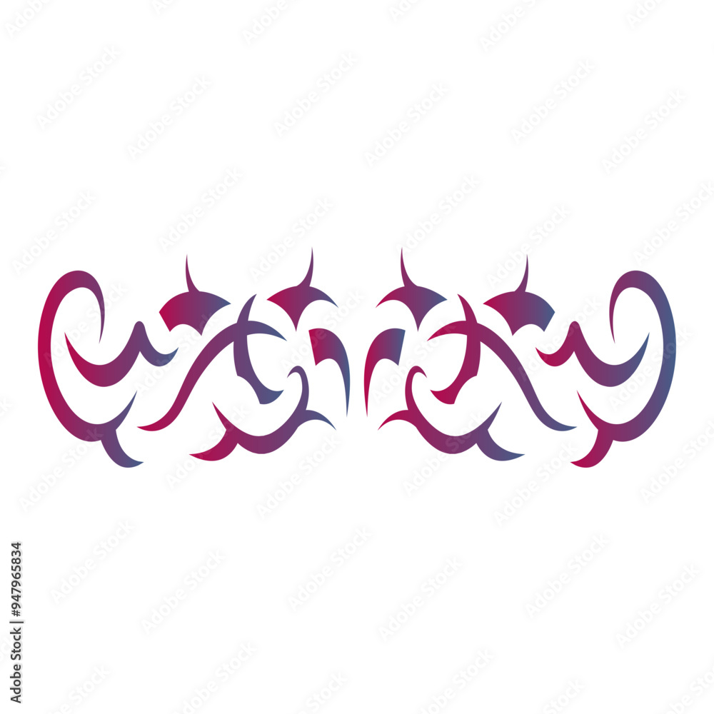 Obraz premium Tribal Tattoo with Vintage Y2k Design Style. Vector Graphic Illustration