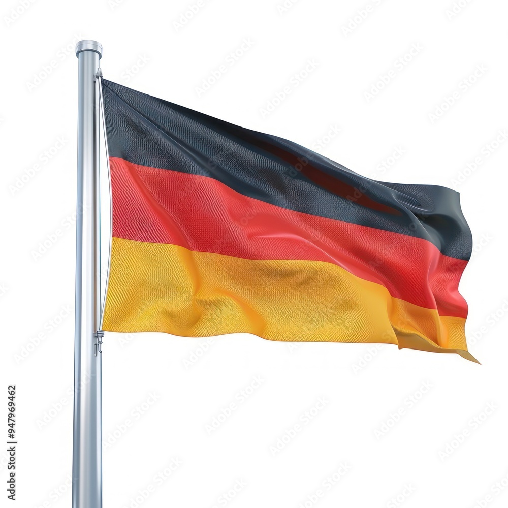 German flag waving on pole German flag waving on pole
