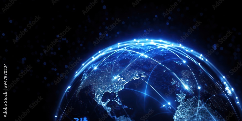 Global connectivity network visualization Global connectivity network visualization