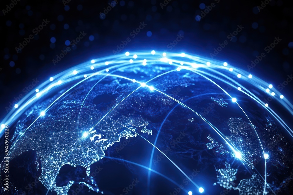Global connectivity network illustration