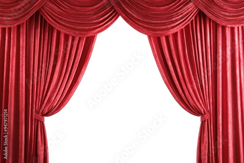 Elegant red theater curtains backdrop