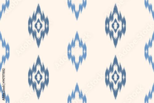 Ethnic ikat seamless pattern.beautiful pattern. folk embroidery,bohemian style,aztec geometric art ornament print.ethnic abstract art.Seamless fabric.design for fabric, carpet, wallpaper, clothing.