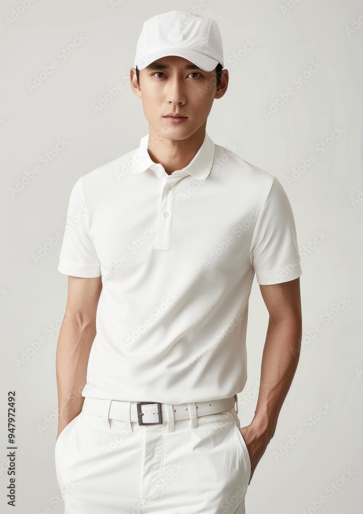 Stylish white golf attire